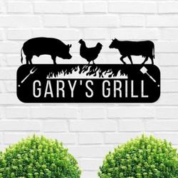 personalized bbq metal sign grilling sign bbq barbecue sign smokehouse farnhouse decor 2
