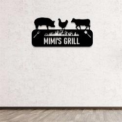 personalized bbq metal wall art sign custom barbecue patio sign for outdoor home decor bbq grill metal sign and perfect gift for dad 1