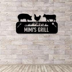 personalized bbq metal wall art sign custom barbecue patio sign for outdoor home decor bbq grill metal sign and perfect gift for dad 2