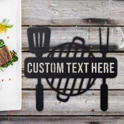 personalized bbq sign bar and grill sign metal grilling sign kitchen home decor dad mom gifts 3