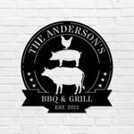 personalized bbq sign cow pig chicken sign bbq and grill custom metal signs barbecue gifts housewarming gifts 0