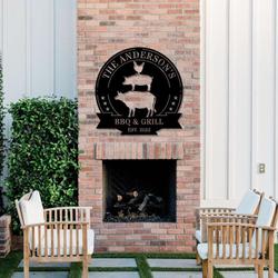 personalized bbq sign cow pig chicken sign bbq and grill custom metal signs barbecue gifts housewarming gifts 3