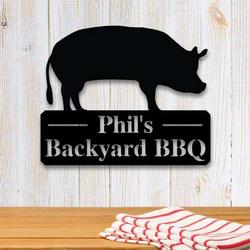 personalized bbq sign grill sign barbecue sign outdoor kitchen backyard decor 2