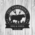 personalized bbq sign grilling sign grill barbecue custom metal signs outdoor backyard decor gifts for dad 0