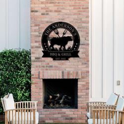 personalized bbq sign grilling sign grill barbecue custom metal signs outdoor backyard decor gifts for dad 3
