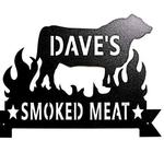 personalized bbq smokehouse sign grilling sign texas cooking sign bbq smoker gifts steer steak ribs custom metal signs fathers day husband dad gift 0