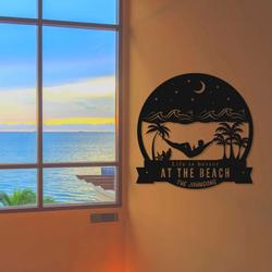 personalized beach house sign life is better at the beach poolside sign home outdoor beach decor 3