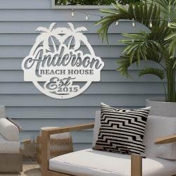 personalized beach house sign palm trees sign poolside paradise sign pool oasis sign pool house decor pool gift 2