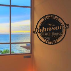 personalized beach house sign poolside sign poolhouse sign pool house decor housewarming gift 1