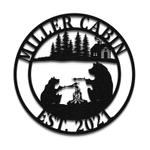 personalized bear campfire sign bear hunting camping custom metal sign outdoor enthusiast dad gifts 0