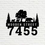 personalized bear family address sign bear lover house number plaque custom metal sign 0