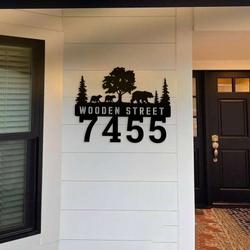 personalized bear family address sign bear lover house number plaque custom metal sign 1