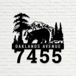 personalized bear forest address sign house number plaque custom metal sign 0