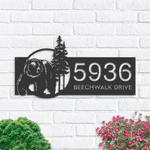 personalized bear forest scene wild life address sign custom metal signs 0