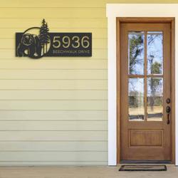 personalized bear forest scene wild life address sign custom metal signs 1
