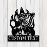 personalized bear paw address sign grizzly bear claw wildlife house number plaque custom metal sign 0