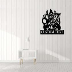personalized bear paw address sign grizzly bear claw wildlife house number plaque custom metal sign 1