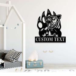 personalized bear paw address sign grizzly bear claw wildlife house number plaque custom metal sign 2