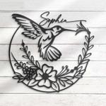 personalized beautiful hummingbird mom garden decorative garden custom metal sign 0