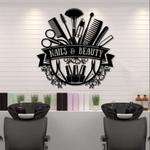 personalized beauty hair and nails salon wall art business custom metal sign 0