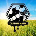 personalized bee hive honey bee farm gardendecorative custom metal sign 0
