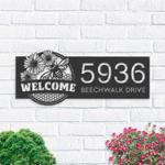 personalized bee hive honeycomb farmhouse farm ranch welcome address sign house number plaque custom metal sign 0