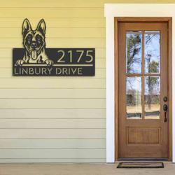 personalized belgian malinois dog cute puppy address sign house number plaque custom metal sign 2