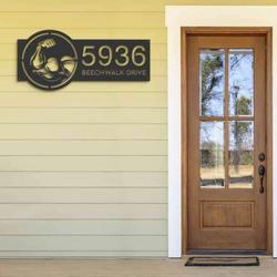 personalized bicep muscle gym bodybuilding address sign house number plaque custom metal sign 2