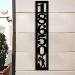 personalized bigfoot american flag address sign vertical house number plaque custom metal sign 1