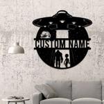 personalized bigfoot and alien man cave decor ufo sasquatch custom metal sign 0