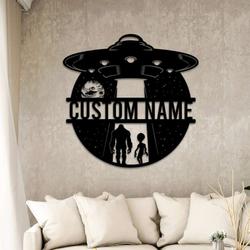 personalized bigfoot and alien man cave decor ufo sasquatch custom metal sign 1