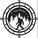 personalized bigfoot compass camping lover funny camper decor get lost custom metal sign 0