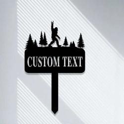 Personalized Bigfoot Garden Stake Bigfoot Lover Sign Gardener Custom Metal Wall Art Yard Decor
