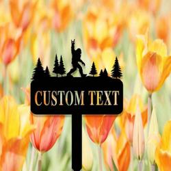 personalized bigfoot garden stake bigfoot lover sign gardener custom metal sign yard decor 1