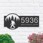 personalized bigfoot sasquatch forest address sign house number plaque custom metal sign 0
