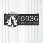 personalized bigfoot sasquatch ufo address sign house number plaque custom metal sign 0