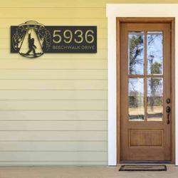 personalized bigfoot sasquatch ufo address sign house number plaque custom metal sign 2