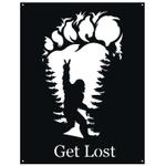personalized bigfoot say hi forest camping lover funny camper decor get lost custom metal sign 0