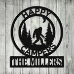 personalized bigfoot sign happy campers custom metal signs bigfoot camping lover gifts outdoor enthusiast fathers day gifts 0
