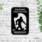 personalized bigfoot warning property protected sasquatch lawn yard custom metal sign 0