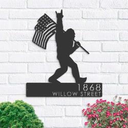 personalized bigfoot with us flag sign bigfoot sasquatch custom metal sign outdoor sign housewarming gifts 1