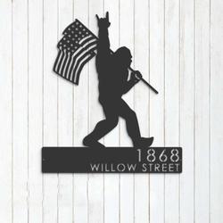personalized bigfoot with us flag sign bigfoot sasquatch custom metal sign outdoor sign housewarming gifts 2