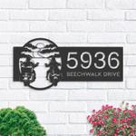 personalized biker brothers sunset motocycle rider address sign house number plaque custom metal sign 0