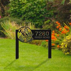 personalized bird garden yard stakes address sign house number plaque custom metal sign 1