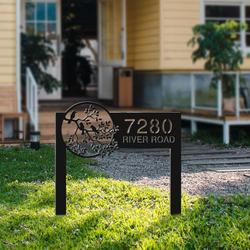 personalized bird garden yard stakes address sign house number plaque custom metal sign 2