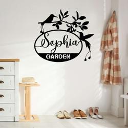 personalized bird on the tree pollinators garden decorative custom metal sign 2