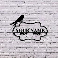 personalized bird treehouse address sign house number plaque custom metal sign 1