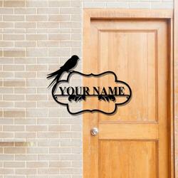 personalized bird treehouse address sign house number plaque custom metal sign 2