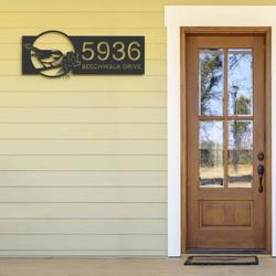 personalized bird with pinecone address sign custom metal signs 1