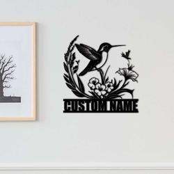 personalized birds garden hummingbird decorative custom metal sign 1